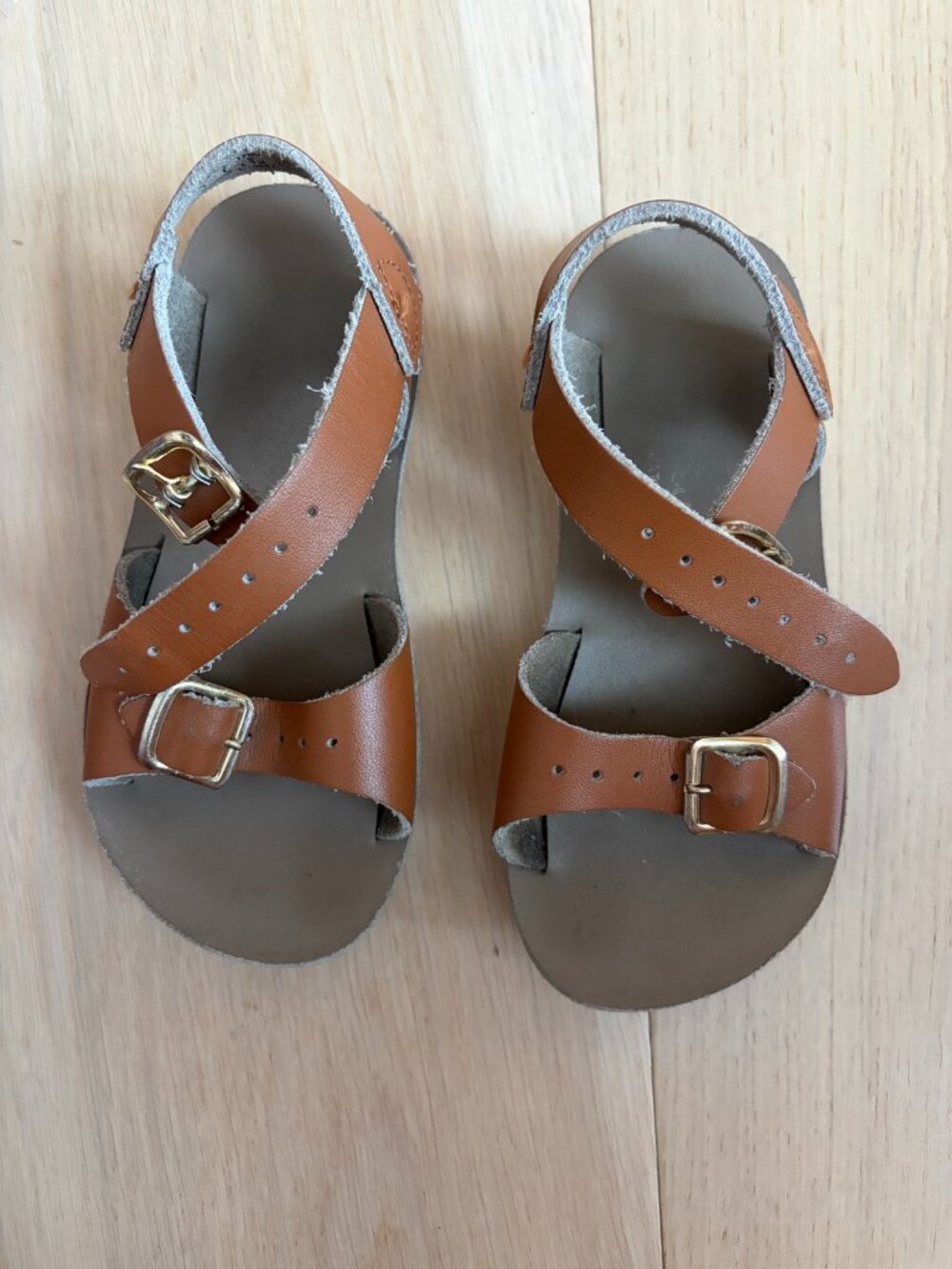 Salt Water Sandals Little Kids 9 Tan Buckle Surfer Sandals